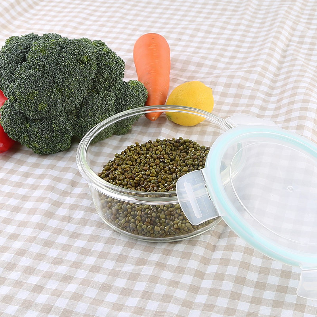 840ml圆形玻璃保鲜盒