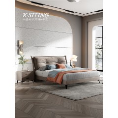 卡实KS极简设计师双人床科技布大床进口木架床可定制品牌出口新款
