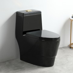 墅陶卫浴黑色马桶家用卫生间北欧个性陶瓷坐便器