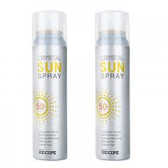 娜扎同款  韩国RECIPE防晒保湿水晶喷雾spf50  2支装 150ml