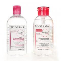 法国贝德玛Bioderma卸妆水500ml*2粉水（国际版和法版随机发货）