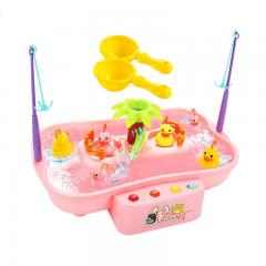 中国贝比谷儿童戏水乐园电动水循环转动钓鸭台玩具 888-53粉色款