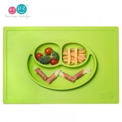 【一般贸易中文标】ezpz 儿童餐具 宝宝一体式笑脸餐垫盘  果绿色