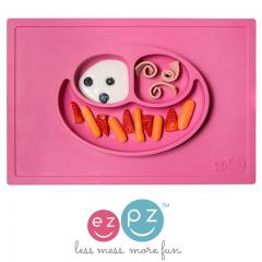 【一般贸易中文标】ezpz 儿童餐具 宝宝一体式笑脸餐垫盘 （粉色