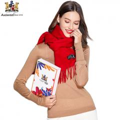 【香港直邮】Auswool Pro Original UGG 红色纯羊毛围巾