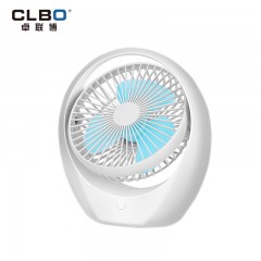 CLBO卓联博小风扇USB便携式迷你小型台式家用大风力可充电随身电风扇圆形台式充电风扇F1蓝色