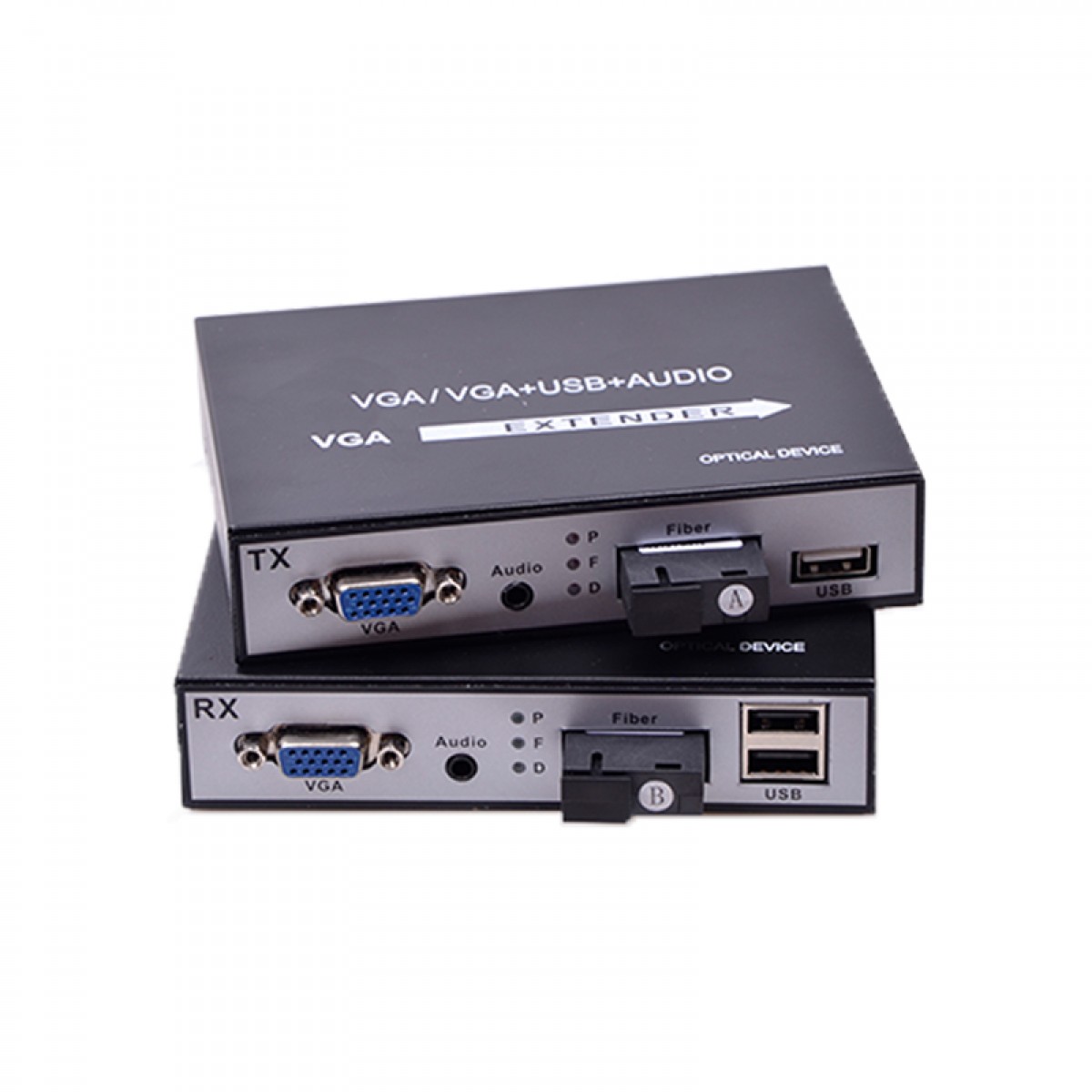 HaohanxinKVM光端机VGA转光纤VGA延长器VGA光端机带USB键鼠音频高