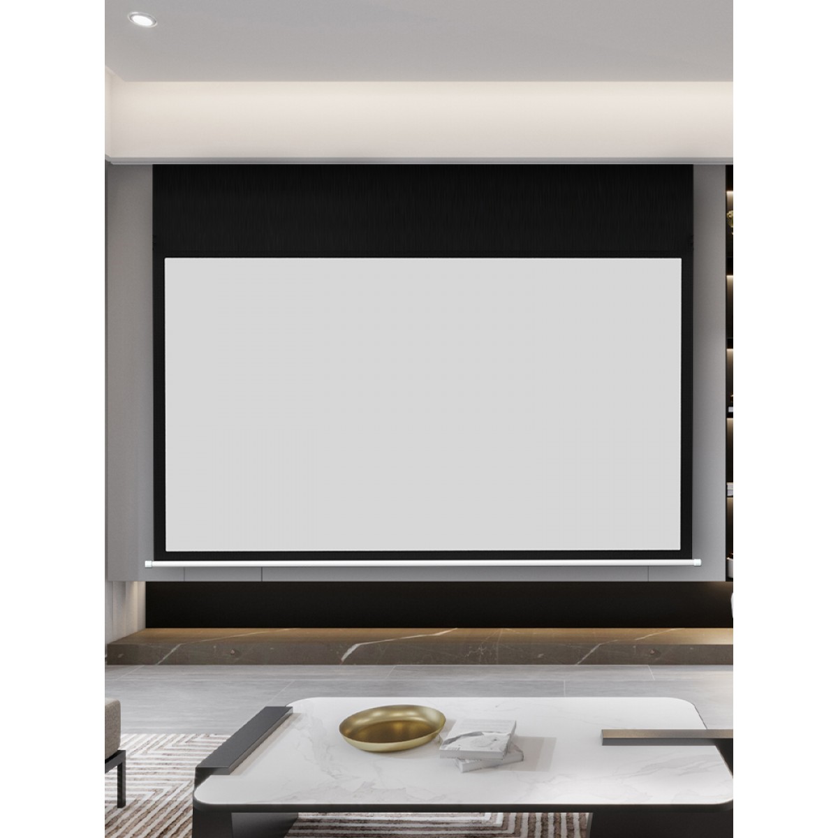 坚果投影仪60/72/84/100/120/150英寸电动投影幕布 壁挂吊装幕家用自动升降遥控屏抗光幕G9 J10 V20 极米H3S