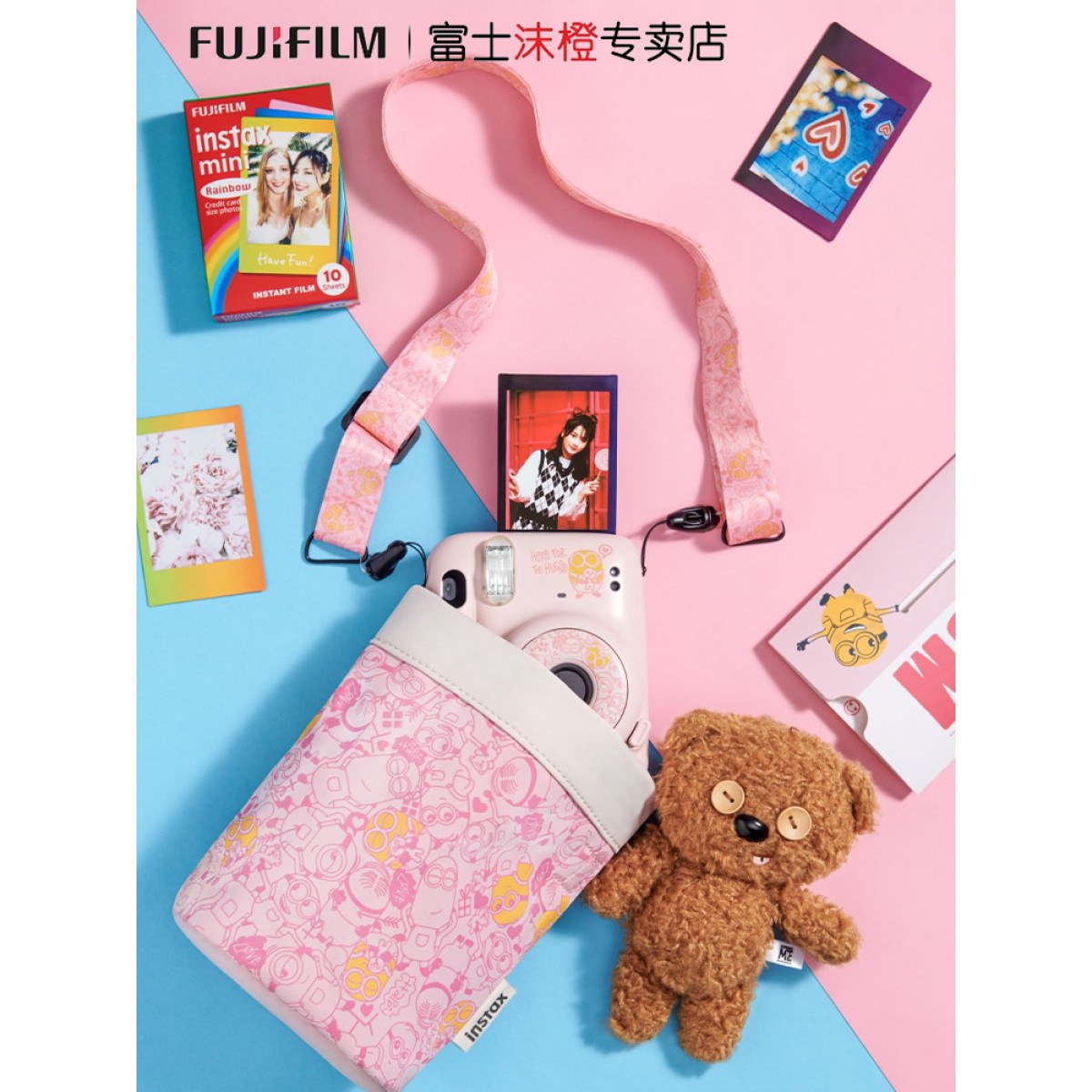 富士mini11自带美颜傻瓜相机拍立得学生款新款上市便宜套餐含相纸