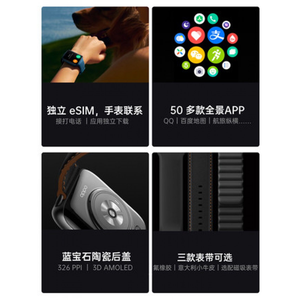 OPPO Watch2 ECG版新款上市男女智能手表心电检测独立通信双擎长续航