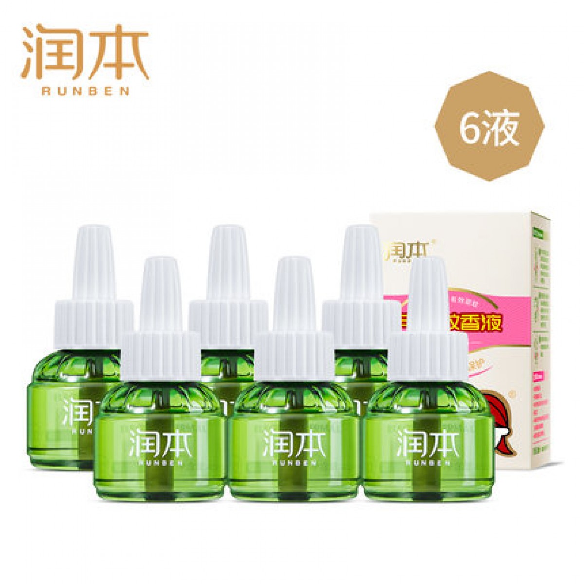 润本蚊香液儿童灭蚊驱蚊液无味婴儿电蚊香器家用室内插电式补充装