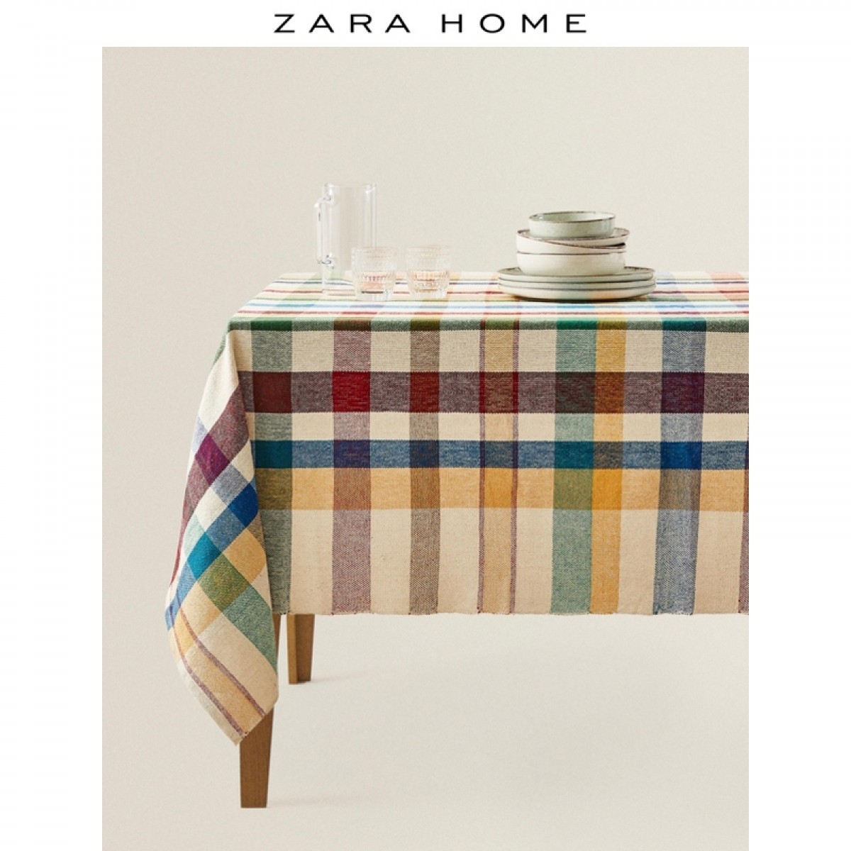 Zara Home 欧式简约金色雪花印花家用餐桌桌布台布