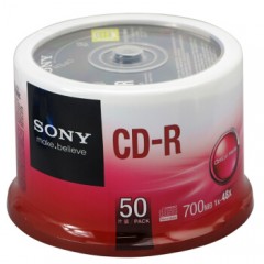 索尼（SONY）空白光盘CD-R/DVD+R空白光盘刻录碟 50片桶装 CD-R （50片桶装）