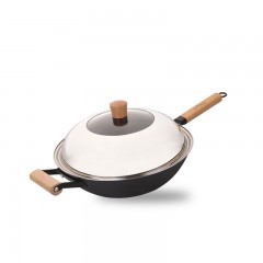 32cm铸铁蜂窝不粘炒锅