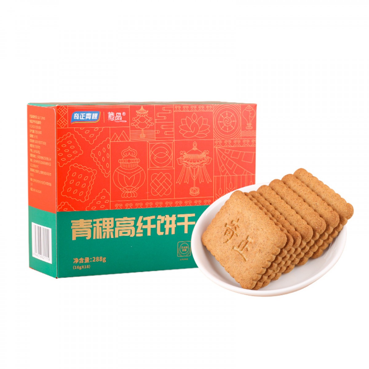 奇正青稞青稞高纤饼干288g/盒*2