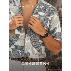 丹尼尔惠灵顿 dw手表男 CLASSIC系列复古黑色玫瑰金皮质腕表男表40mm DW00100127